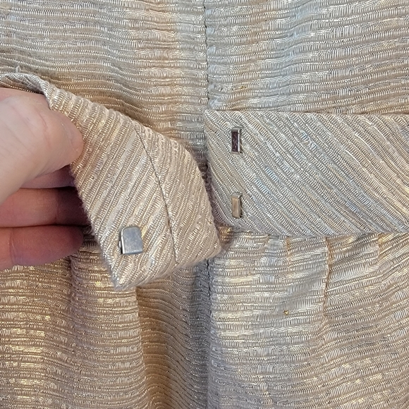 LC Lauren Conrad Gold Tone Holiday Christmas Formal Dress With Bow Women's 2 - Picture 9 of 13